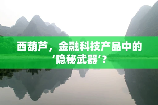 西葫芦，金融科技产品中的‘隐秘武器’？