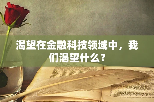 渴望在金融科技领域中，我们渴望什么？