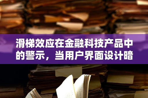 滑梯效应在金融科技产品中的警示，当用户界面设计暗藏风险？
