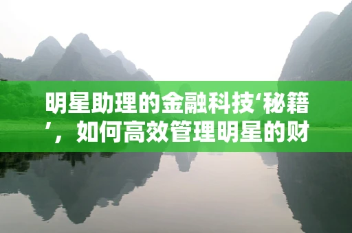 明星助理的金融科技‘秘籍’，如何高效管理明星的财务与日程？
