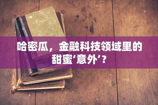 哈密瓜，金融科技领域里的甜蜜‘意外’？