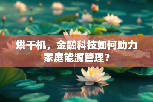 烘干机，金融科技如何助力家庭能源管理？