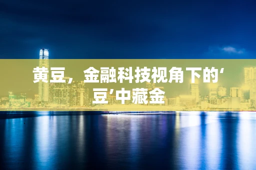 黄豆，金融科技视角下的‘豆’中藏金