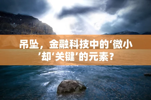 吊坠，金融科技中的‘微小’却‘关键’的元素？