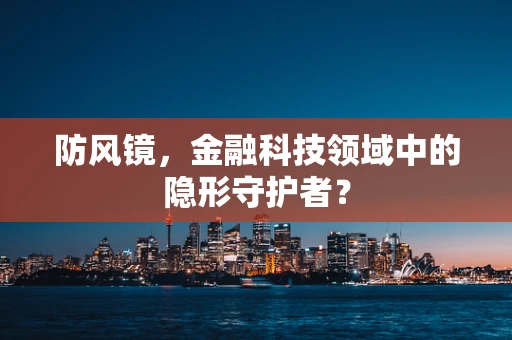 防风镜，金融科技领域中的隐形守护者？