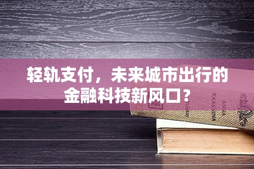 轻轨支付，未来城市出行的金融科技新风口？