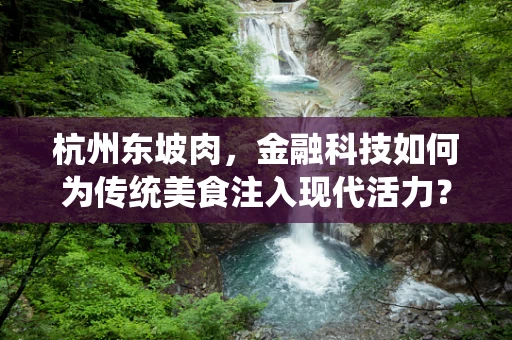 杭州东坡肉，金融科技如何为传统美食注入现代活力？