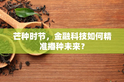 芒种时节，金融科技如何精准播种未来？