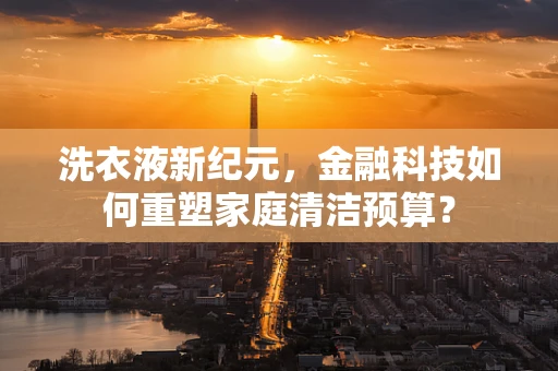 洗衣液新纪元，金融科技如何重塑家庭清洁预算？