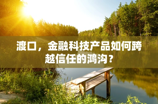 渡口，金融科技产品如何跨越信任的鸿沟？