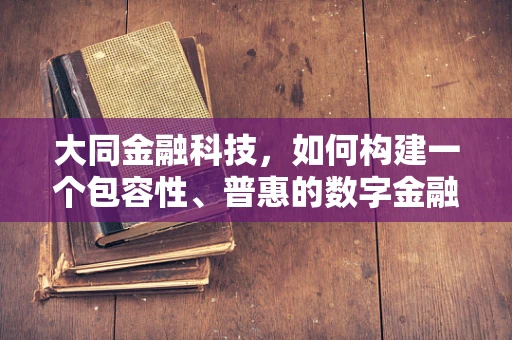 大同金融科技，如何构建一个包容性、普惠的数字金融生态？
