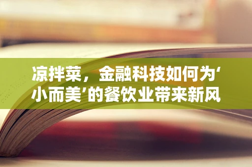 凉拌菜，金融科技如何为‘小而美’的餐饮业带来新风尚？