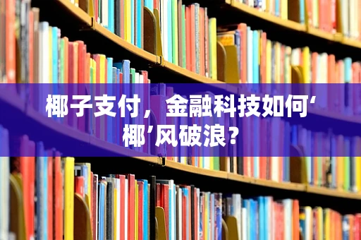 椰子支付，金融科技如何‘椰’风破浪？