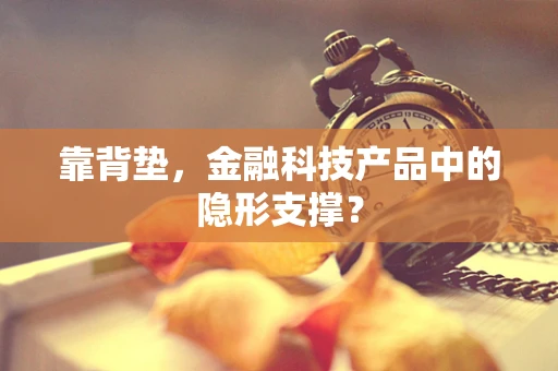 靠背垫，金融科技产品中的隐形支撑？