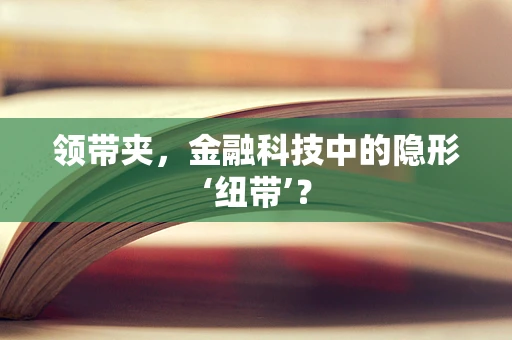 领带夹，金融科技中的隐形‘纽带’？