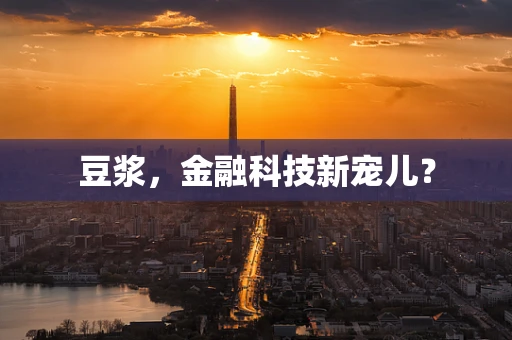 豆浆，金融科技新宠儿？