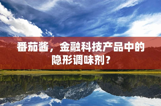 番茄酱，金融科技产品中的隐形调味剂？