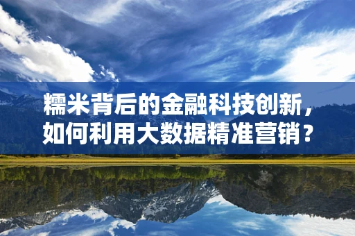 糯米背后的金融科技创新，如何利用大数据精准营销？