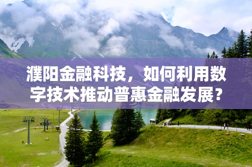 濮阳金融科技，如何利用数字技术推动普惠金融发展？