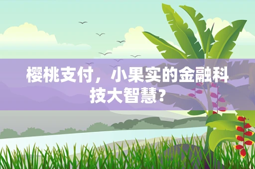 樱桃支付，小果实的金融科技大智慧？