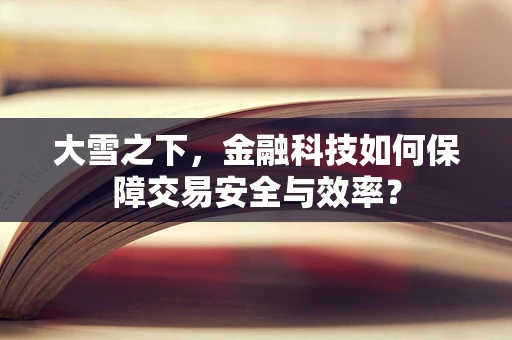 大雪之下，金融科技如何保障交易安全与效率？