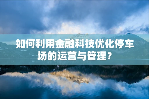 如何利用金融科技优化停车场的运营与管理？