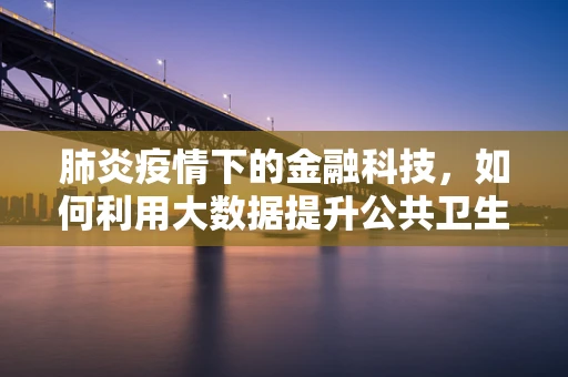 肺炎疫情下的金融科技，如何利用大数据提升公共卫生应急响应？