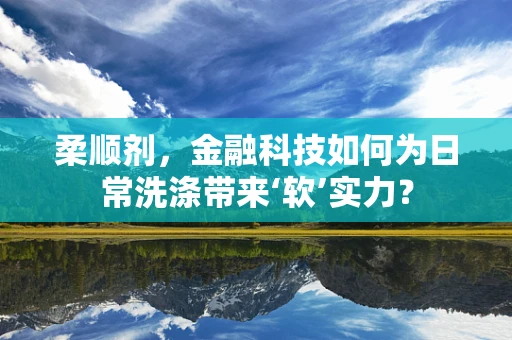 柔顺剂，金融科技如何为日常洗涤带来‘软’实力？
