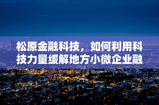 松原金融科技，如何利用科技力量缓解地方小微企业融资难题？