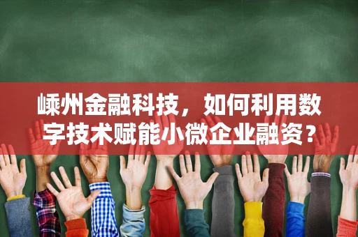 嵊州金融科技，如何利用数字技术赋能小微企业融资？