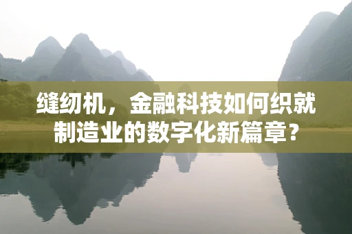 缝纫机，金融科技如何织就制造业的数字化新篇章？