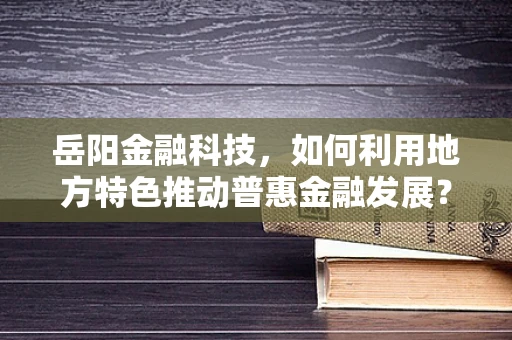 岳阳金融科技，如何利用地方特色推动普惠金融发展？