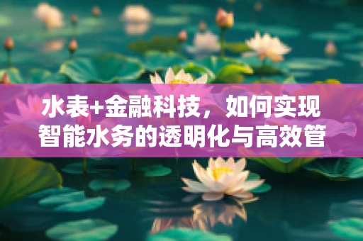 水表+金融科技，如何实现智能水务的透明化与高效管理？