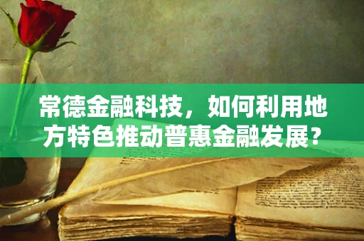 常德金融科技，如何利用地方特色推动普惠金融发展？