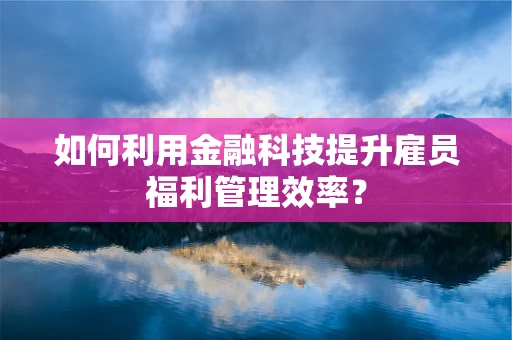 如何利用金融科技提升雇员福利管理效率？