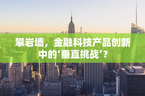 攀岩墙，金融科技产品创新中的‘垂直挑战’？