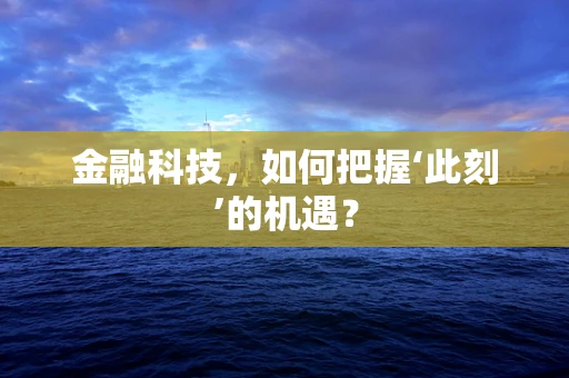 金融科技，如何把握‘此刻’的机遇？
