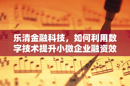 乐清金融科技，如何利用数字技术提升小微企业融资效率？
