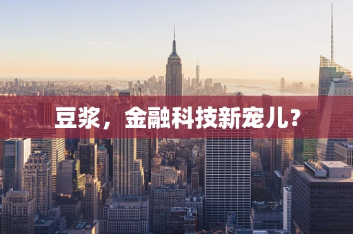 豆浆，金融科技新宠儿？