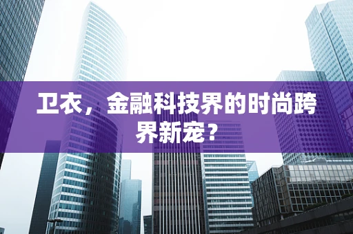 卫衣，金融科技界的时尚跨界新宠？