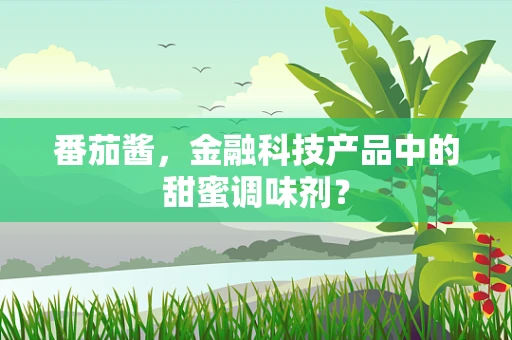 番茄酱，金融科技产品中的甜蜜调味剂？