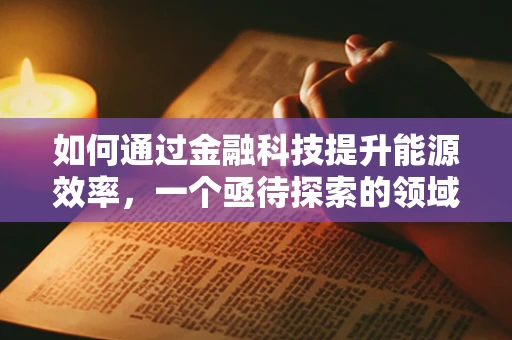 如何通过金融科技提升能源效率，一个亟待探索的领域？