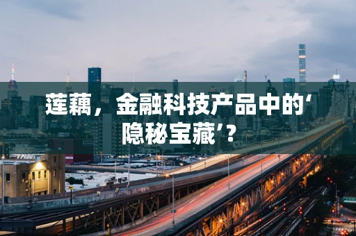 莲藕，金融科技产品中的‘隐秘宝藏’？