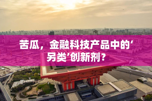 苦瓜，金融科技产品中的‘另类’创新剂？