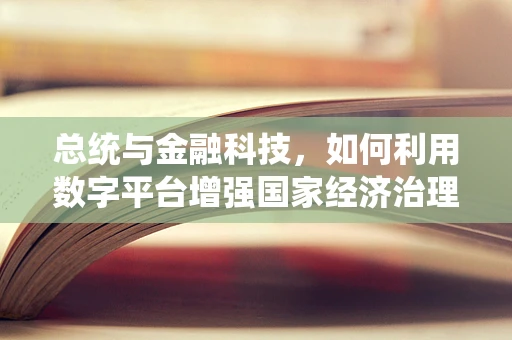 总统与金融科技，如何利用数字平台增强国家经济治理能力？