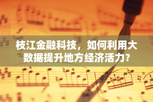 枝江金融科技，如何利用大数据提升地方经济活力？