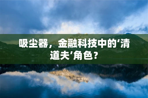 吸尘器，金融科技中的‘清道夫’角色？