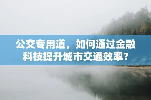 公交专用道，如何通过金融科技提升城市交通效率？