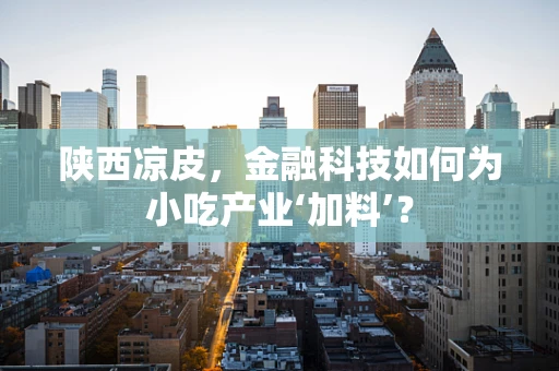 陕西凉皮，金融科技如何为小吃产业‘加料’？