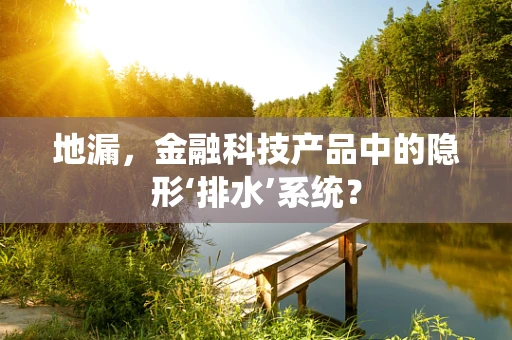 地漏，金融科技产品中的隐形‘排水’系统？
